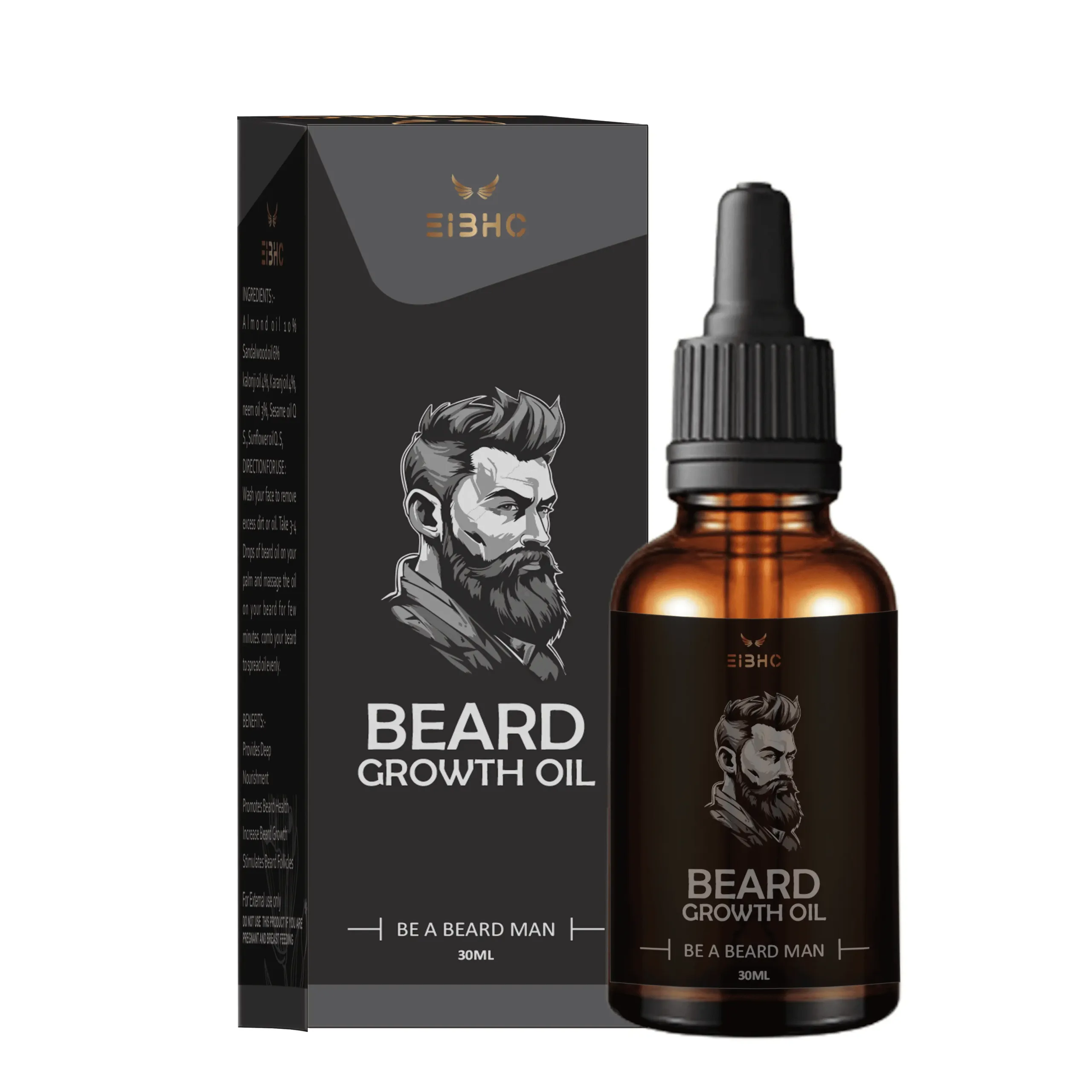 EIBHC Beard & Hair Growth Oil| Natural hair oil for Thicker & Longer ...